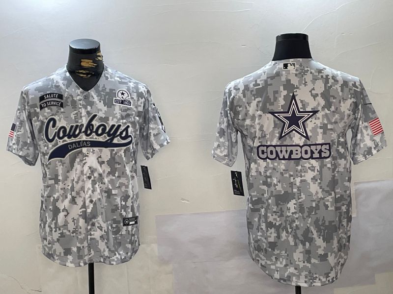 Men Dallas Cowboys Blank Nike Arctic Camo 2024 Salute to Service Limited NFL Jersey style 11->dallas cowboys->NFL Jersey